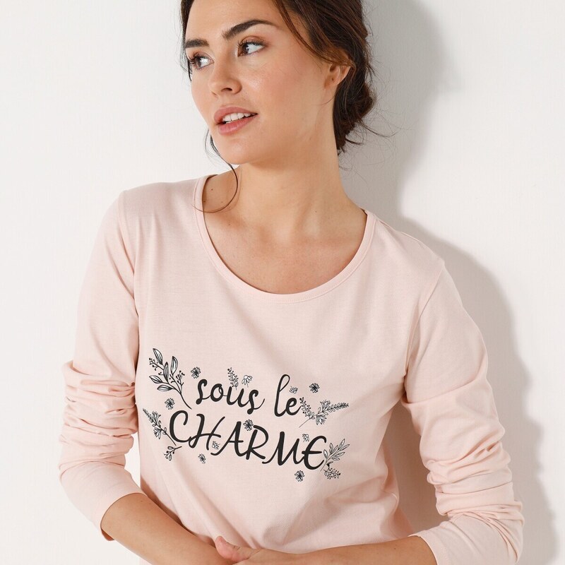 Blancheporte Pyžamo s motívom "sous le charme" ružová pudrová 052