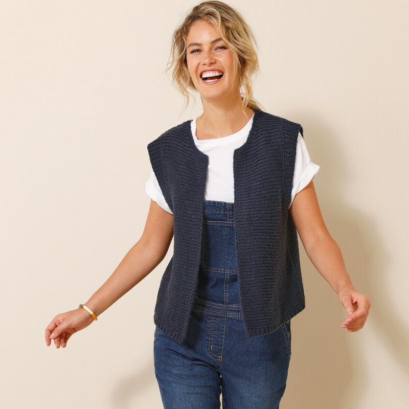 Vesta z hebkého úpletu nám. modrá 052 Blancheporte 48079260