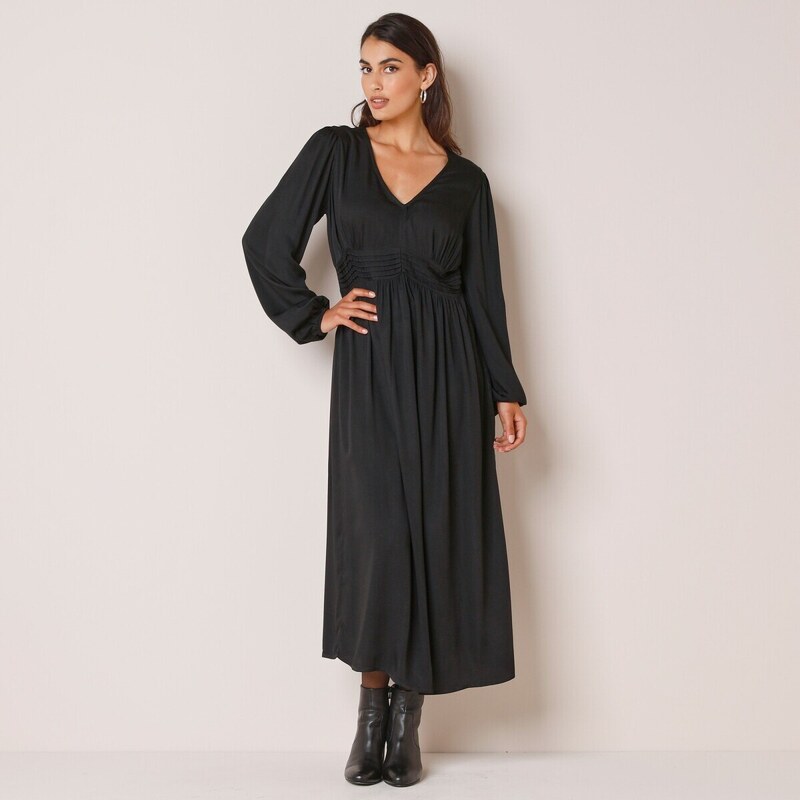 Blancheporte Rozšírené saténové šaty čierna 036
