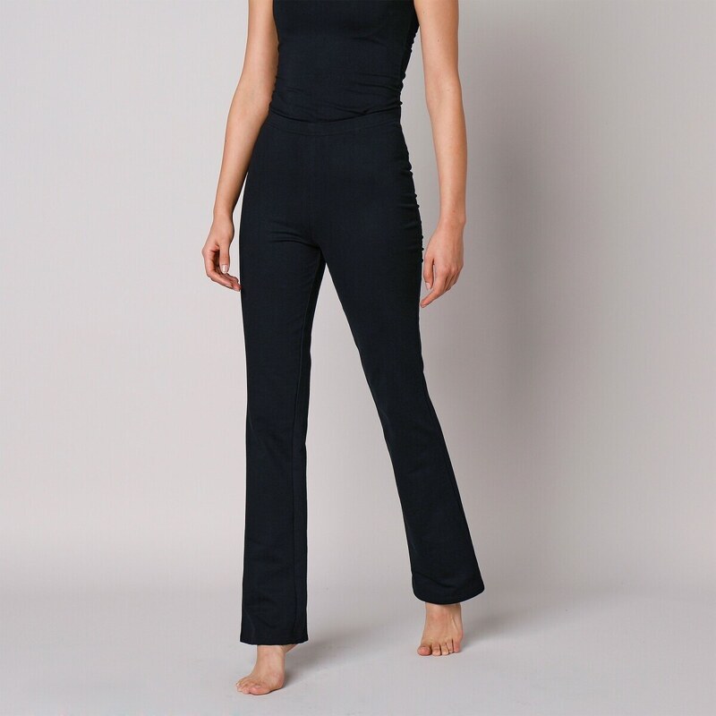 Hrejivé bootcut legíny z česaného moltonu čierna 040 Blancheporte 48079456