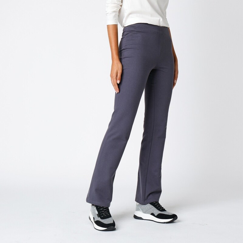 Hrejivé bootcut legíny z česaného moltonu antracitová 036 Blancheporte 48079457