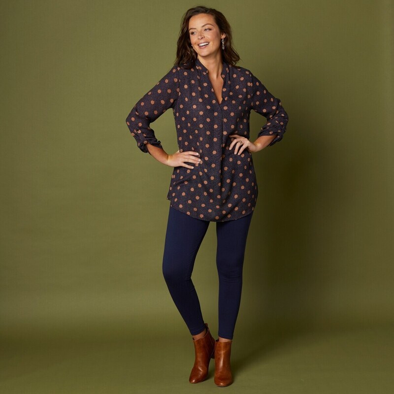 Súprava 2 dlhých legín s pružným pásom námornícka modrá/čierna 044 48079475