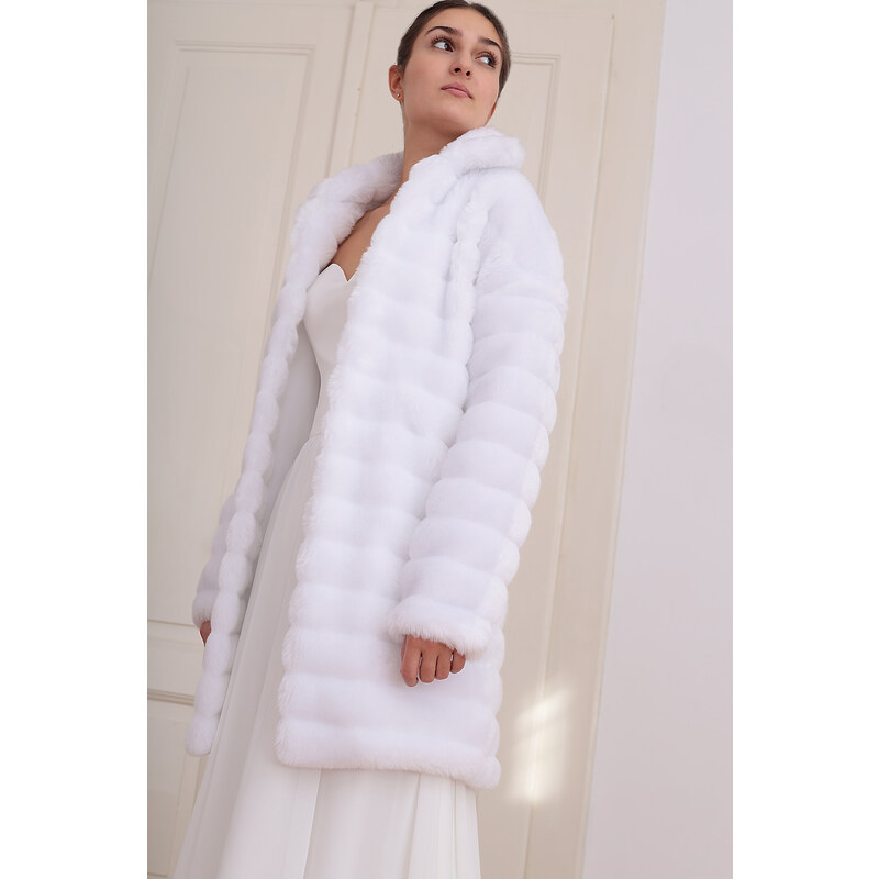 Glara Luxusný kožúšok cez šaty na zimné spoločenské akcie 60175704
