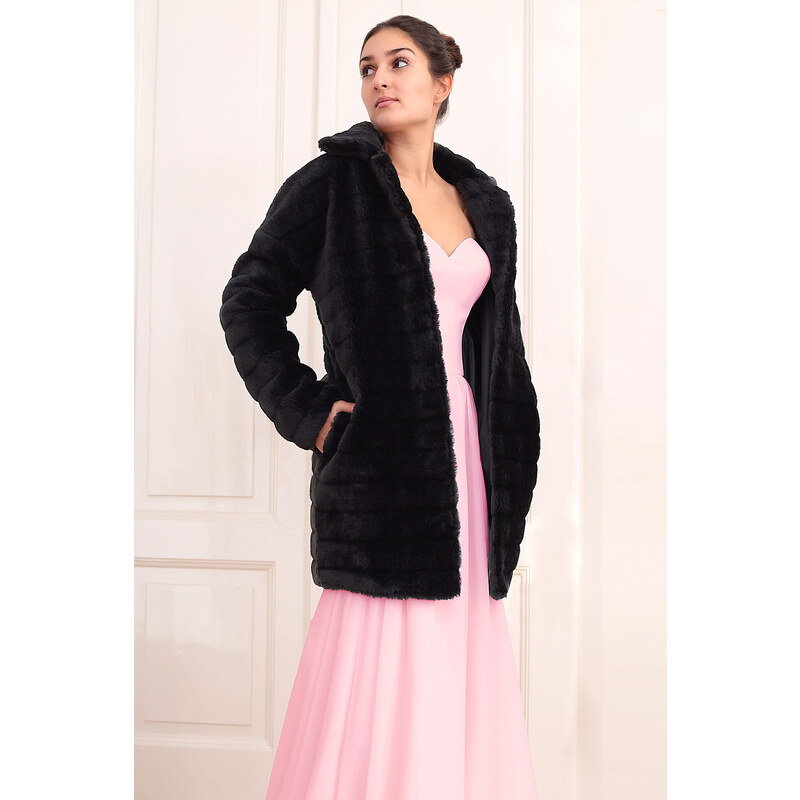 Glara Luxusný kožúšok cez šaty na zimné spoločenské akcie 60175705