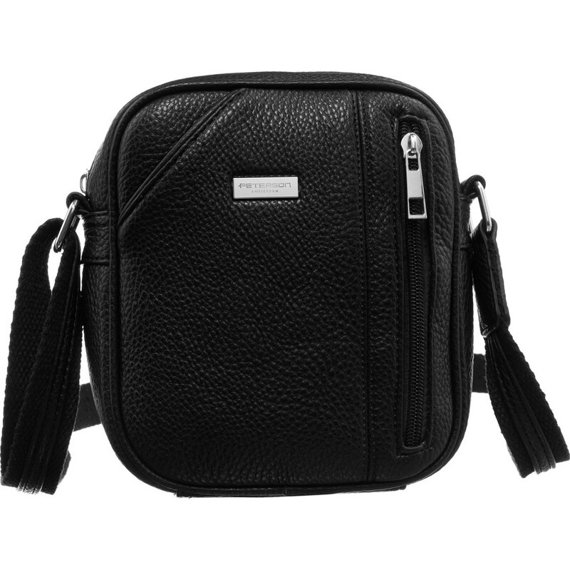 Peterson Čierna crossbody kabelka cez rameno PU PTN 8023-MACRO 48089512