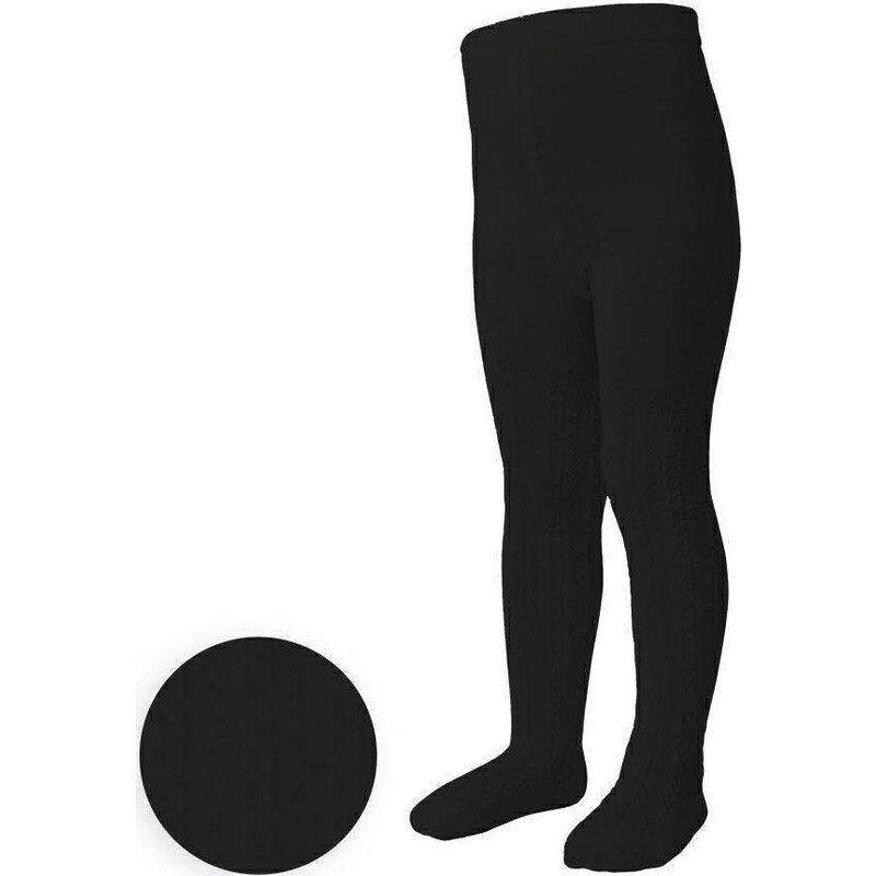 BASIC Čierne dievčenské pančuchy s pleteným vzorom Art. 071 FN372, 48089533