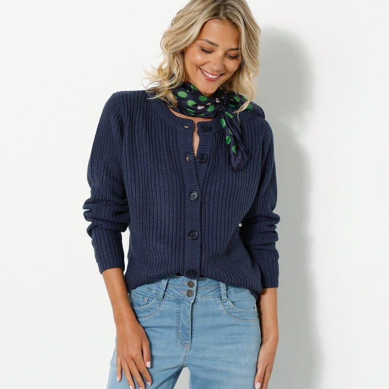 Sveter s hladkým vzorom nám. modrá 040 Blancheporte 48115049