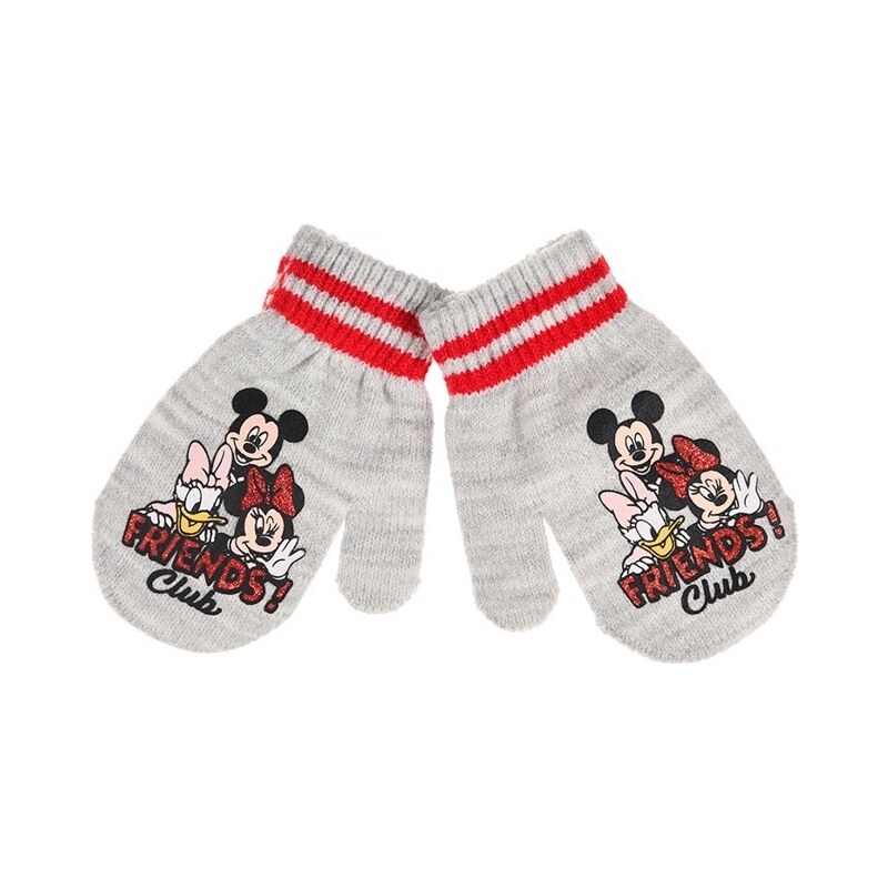 Minnie Mouse svetlosivé palčiakové rukavice 48115678