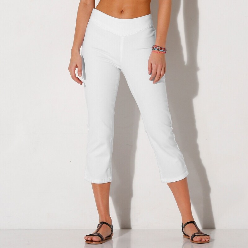 Strečové 7/8 nohavice s efektom plochého brucha biela 052 Blancheporte 48125385