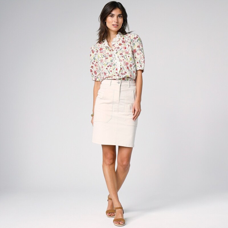 Rovná keprová sukňa ražná 050 Blancheporte 48125994