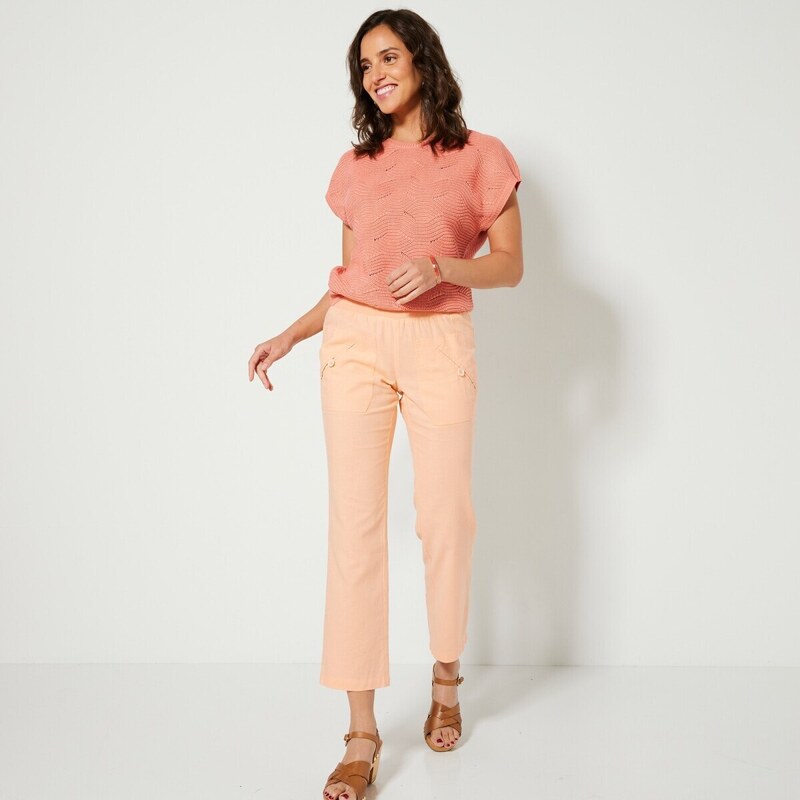 Rovné 7/8 nohavice broskyňová 050 Blancheporte 48126165