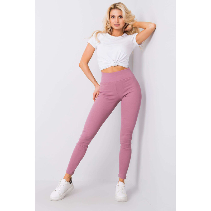 Glara Bavlnené legíny s drobným rebrovaním 48137187