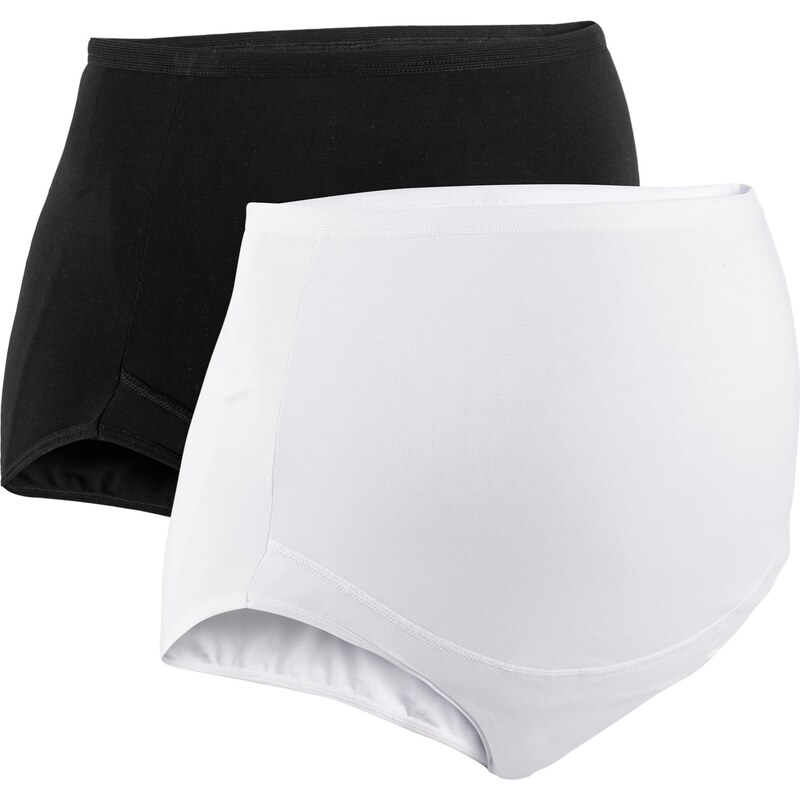 bonprix Materské nohavičky (2 ks) bio bavlna, farba biela 44741730