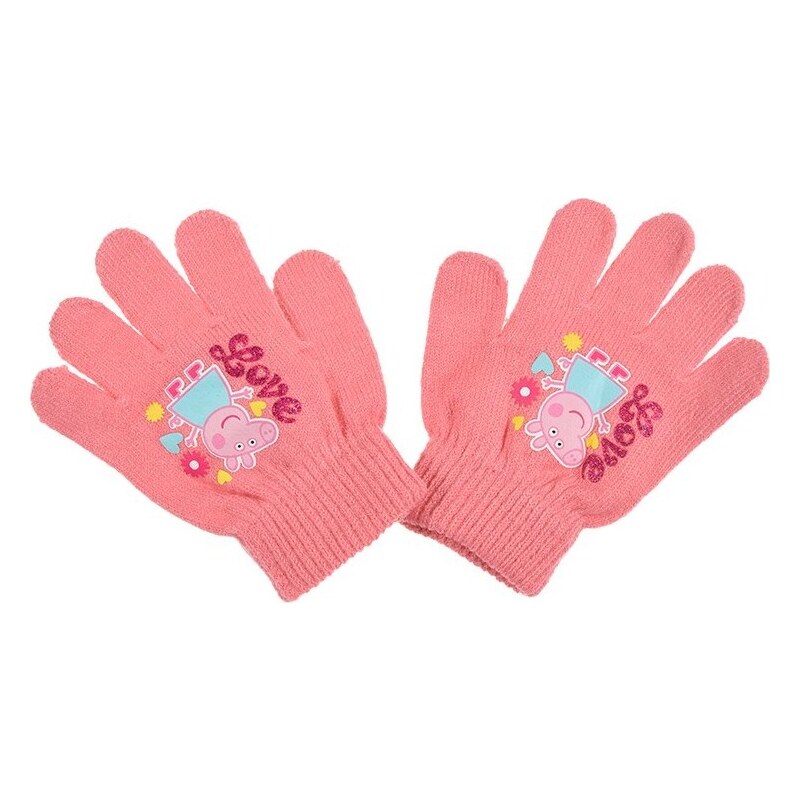Peppa Pig svetloružové dievčenské rukavice 48137555