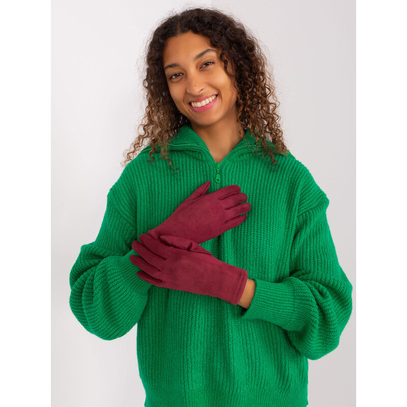 Wool Fashion Italia Gloves-AT-RK-2370.95-burgundy 64688834