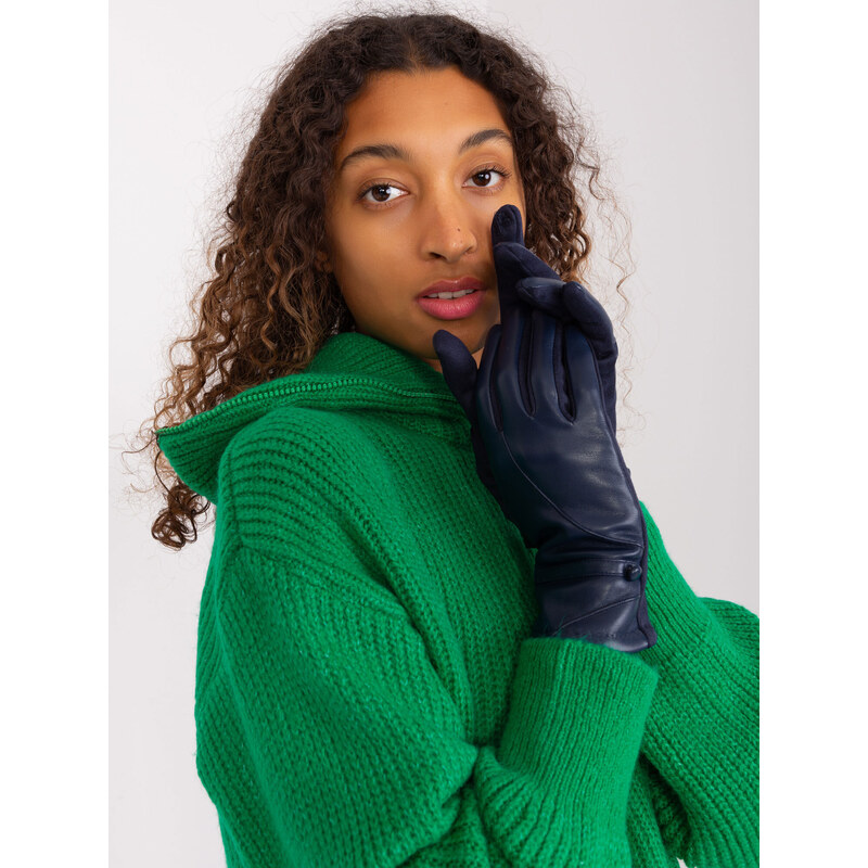 Wool Fashion Italia Gloves-AT-RK-239802.28-navy blue 64687032
