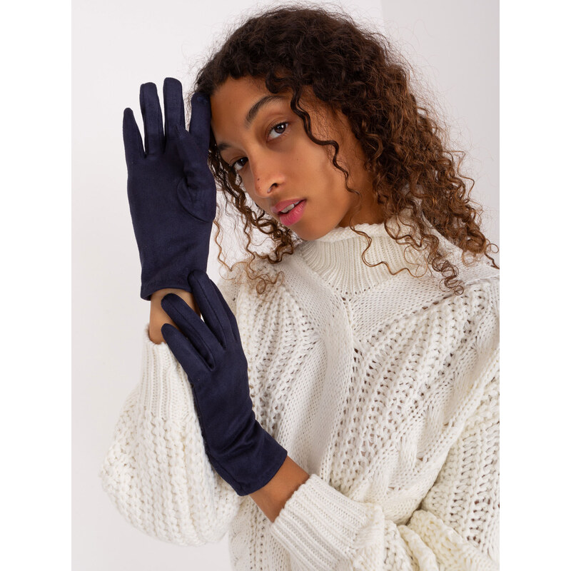 Wool Fashion Italia Gloves-AT-RK-2370.95-navy blue 64666262