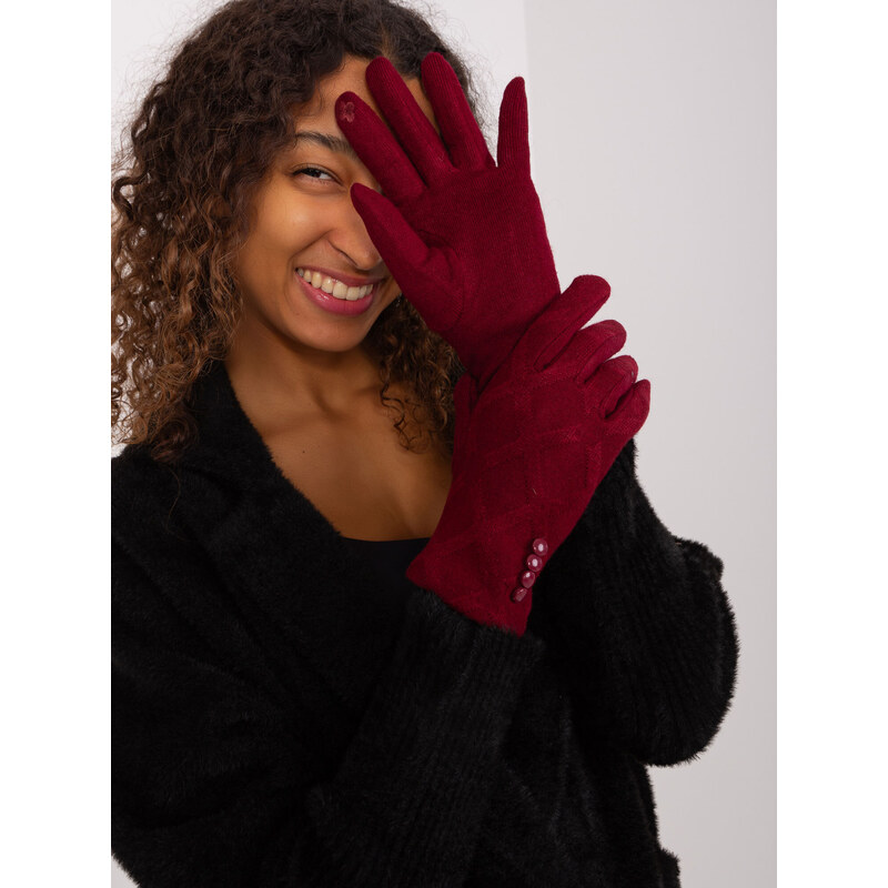 Wool Fashion Italia Gloves-AT-RK-239302.10X-burgundy 64666877