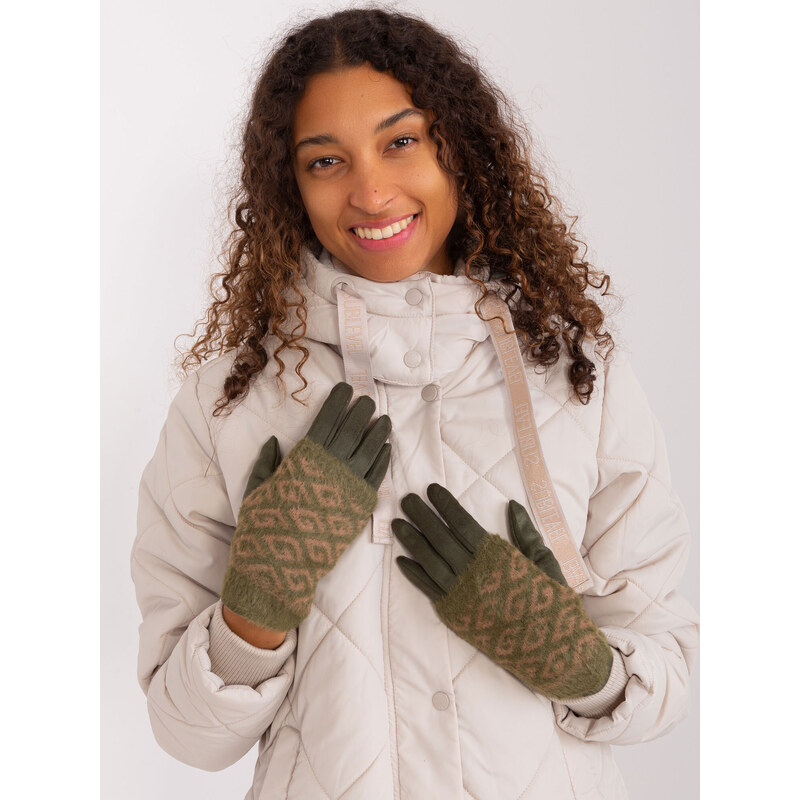 Wool Fashion Italia Gloves-AT-RK-2310.89-khaki 64687132