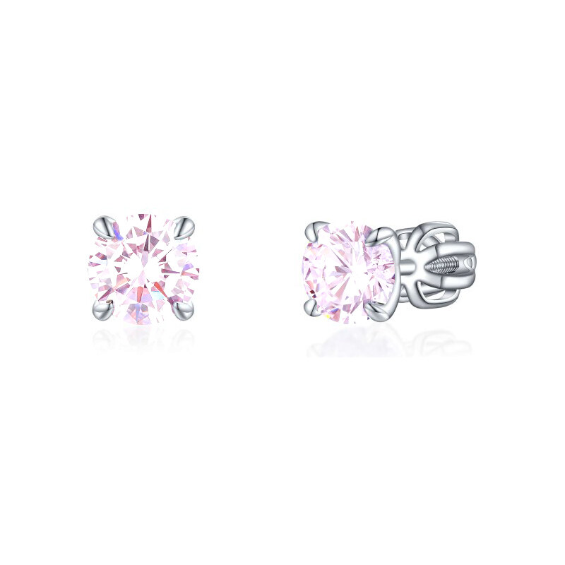 Olivie Strieborné 6mm náušnice PIPPI PINK 7960 47000878