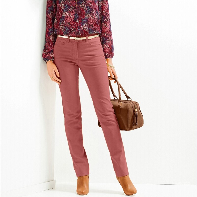 Rovné zoštíhľovacie nohavice, nižšia postava terakota 040 Blancheporte 48147937