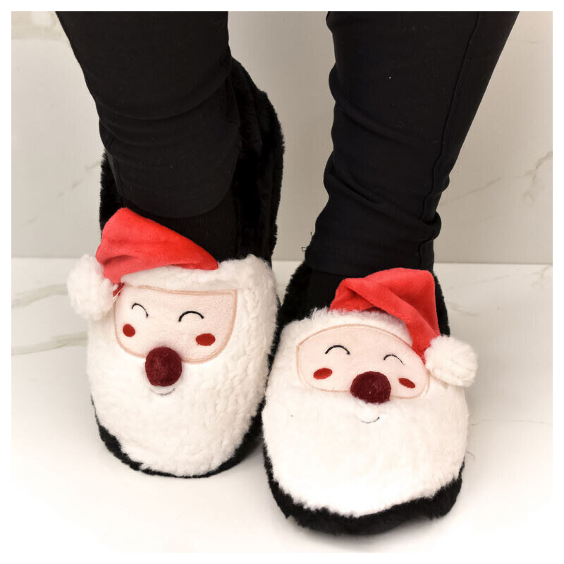 AURA.VIA Detské čierne ponožkové papuče SANTA 30-35 48151545