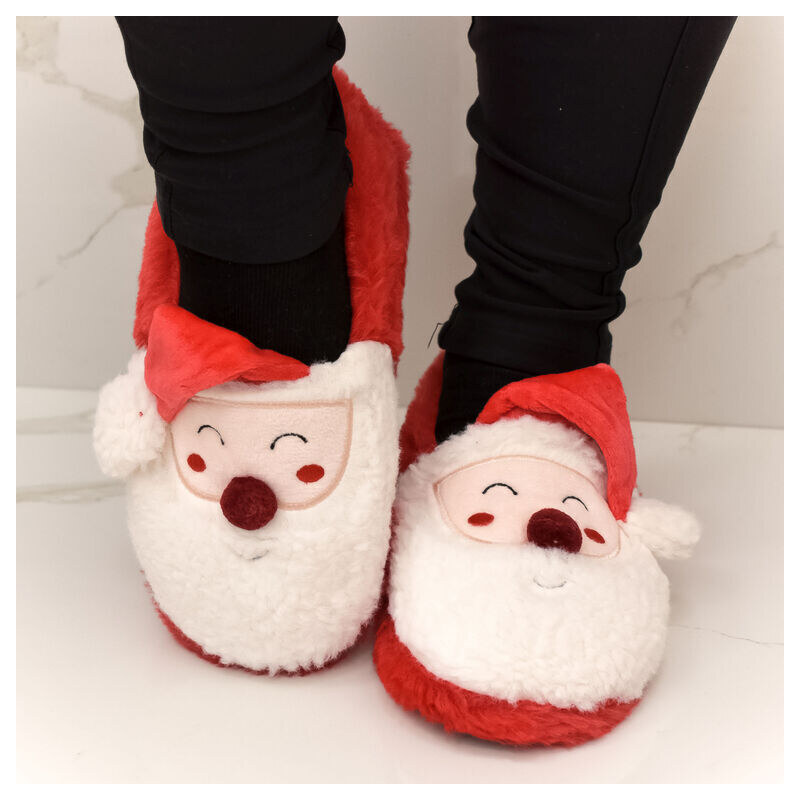 AURA.VIA Detské červené ponožkové papuče SANTA 30-35 48151546