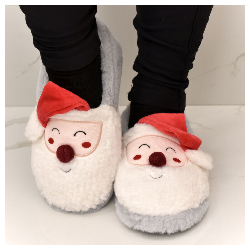 AURA.VIA Detské sivé ponožkové papuče SANTA 30-35 48151543