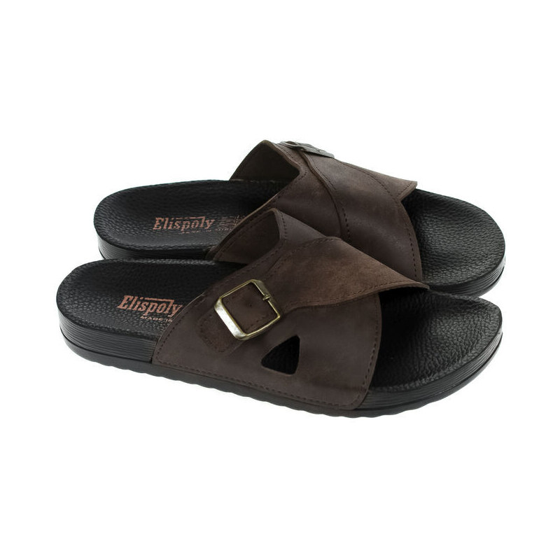 JOHN-C Pánske hnedé šľapky BENNY 48176488