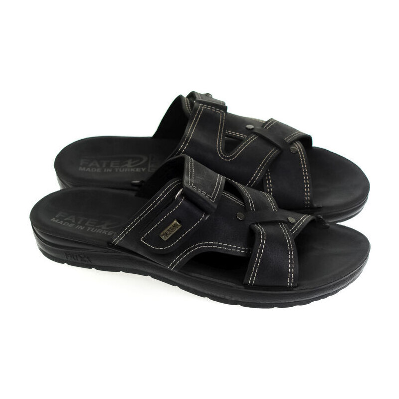 JOHN-C Pánske čierne šľapky GILMOUR 48176486