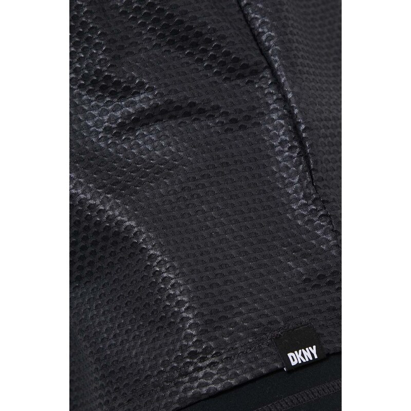 Šortky Dkny dámske, čierna farba, vzorované, vysoký pás, DP3S5159
