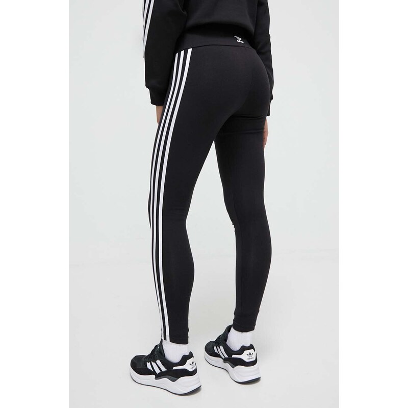 Legíny adidas Originals 3-Stripe Leggings dámske, čierna farba, s nášivkou, IP2968
