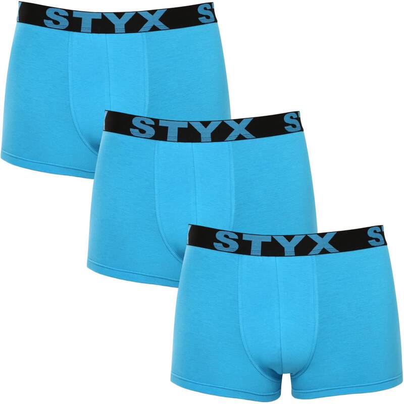 3PACK pánske boxerky Styx športová guma svetlo modré (3G1169) 48181913