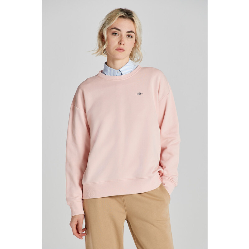 MIKINA GANT REL SHIELD C-NECK SWEAT FADED PINK 48836854