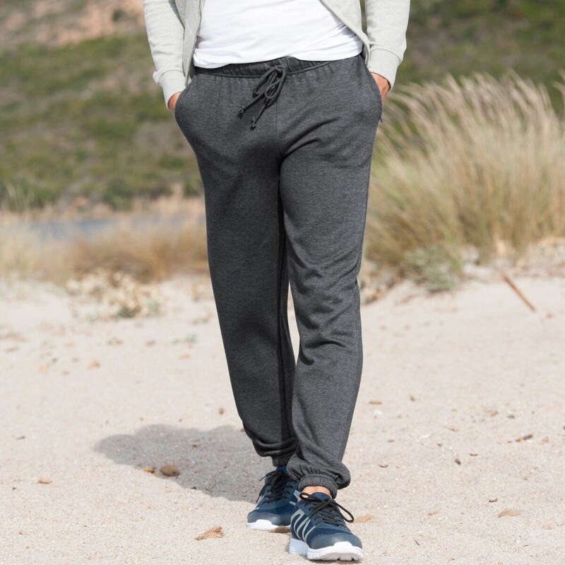 Moltonové nohavice s pružnými lemami antracitová 038 Blancheporte 59091216