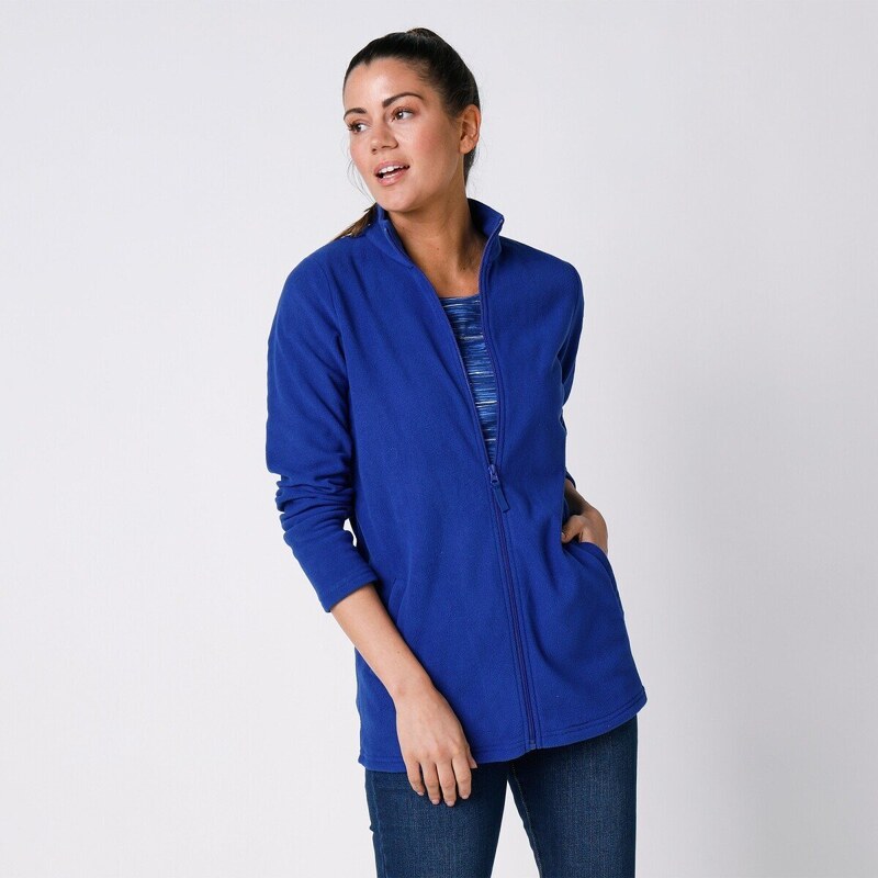 Fleecová bunda na zips tmavomodrá 036 Blancheporte 48518515