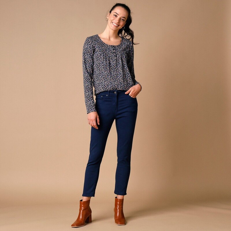 Úzke jednofarebné 7/8 nohavice nám.modrá 046 Blancheporte 48218877