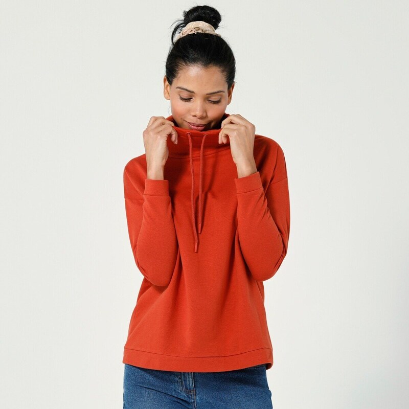 Moltonová mikina so stojačikom oranžová 040 Blancheporte 48402583