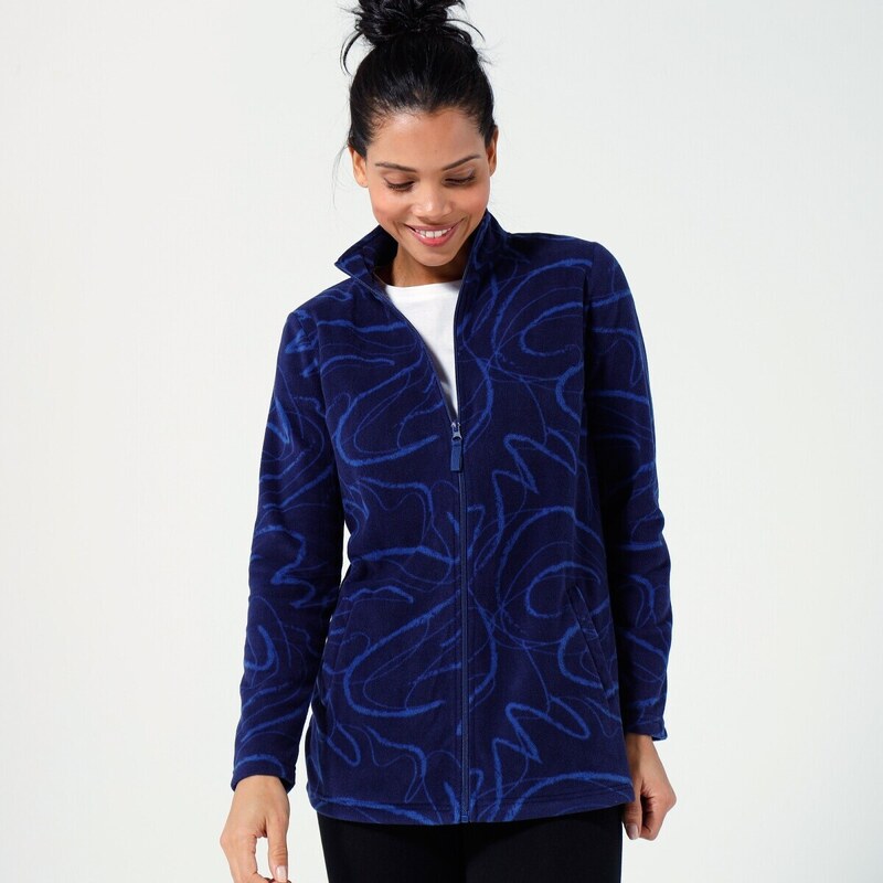 Fleecová mikina s potlačou nám. modrá 036 Blancheporte 48692314