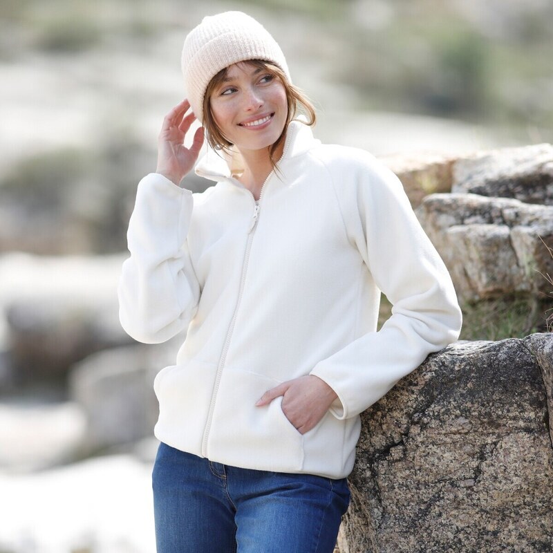 Fleecová bunda na zips ražná 052 Blancheporte 60759455