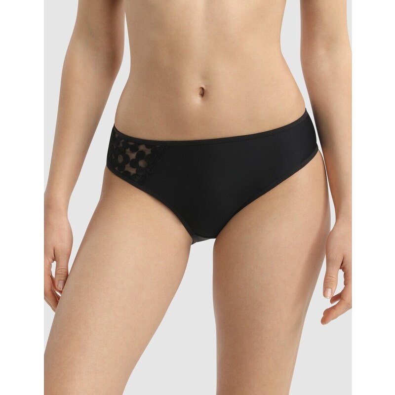 Slipové nohavičky Generous zn. DIM s výšivkou čierna 038 Blancheporte 49355621