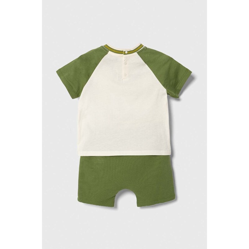 Detská bavlnená súprava Emporio Armani zelená farba