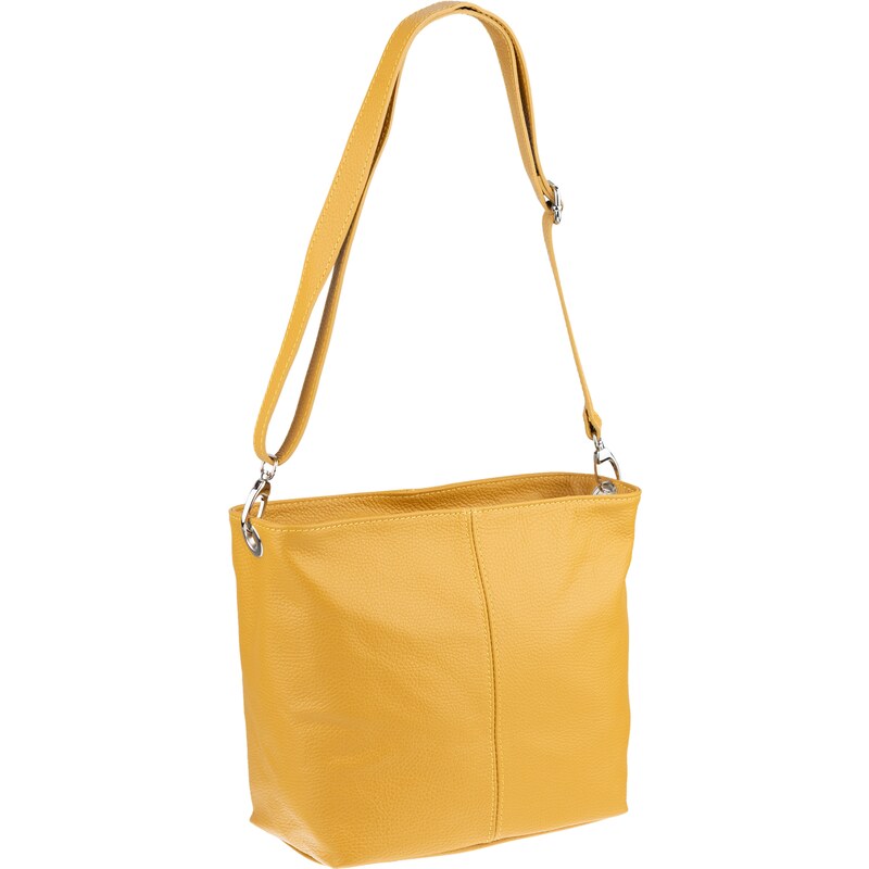 Žltá kožená talianska crossbody kabelka Prisca Gialla Scura 35419321
