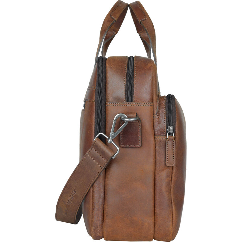 Pánska kožená taška na notebook Sparwell Niklaus - hnedá