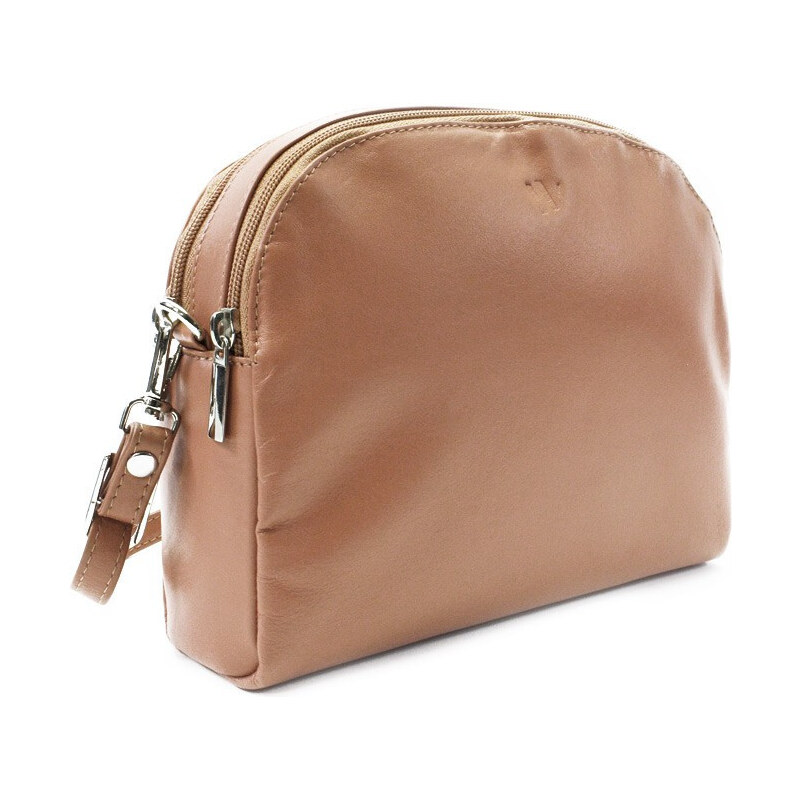 Arwel Béžová kožená zipsová kabelka 212-5684-82 CNAP 66089651