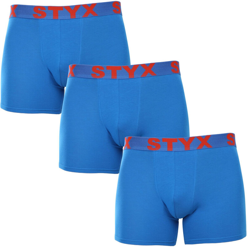 3PACK pánske boxerky Styx long športová guma modré (3U1167) 48208395