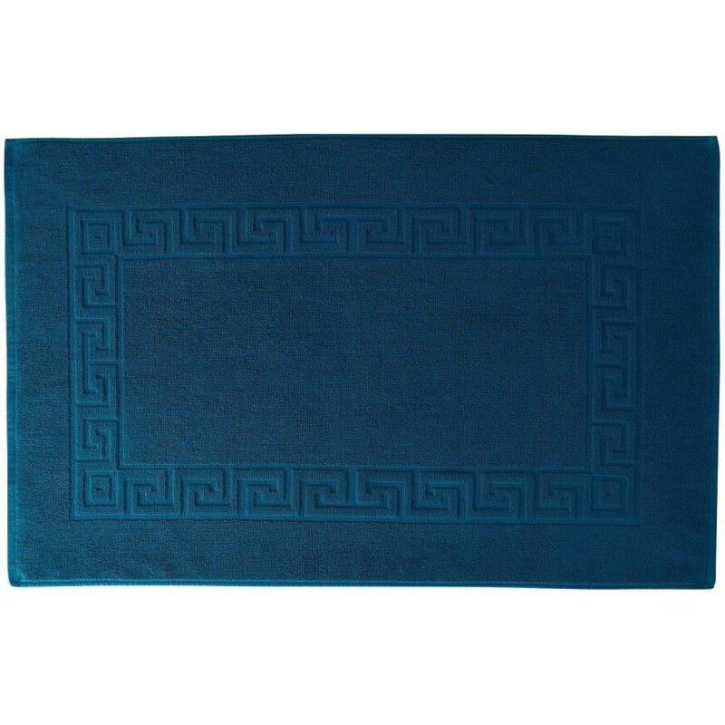 Blancheporte Kúpeľňová froté predložka s gréckym vzorom pávie modrá 061