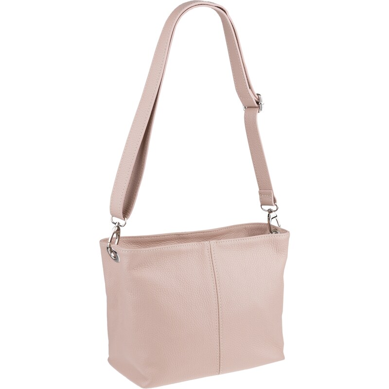 Ružová kožená talianska crossbody kabelka Batilda Cipria NovaKabelka 48235978