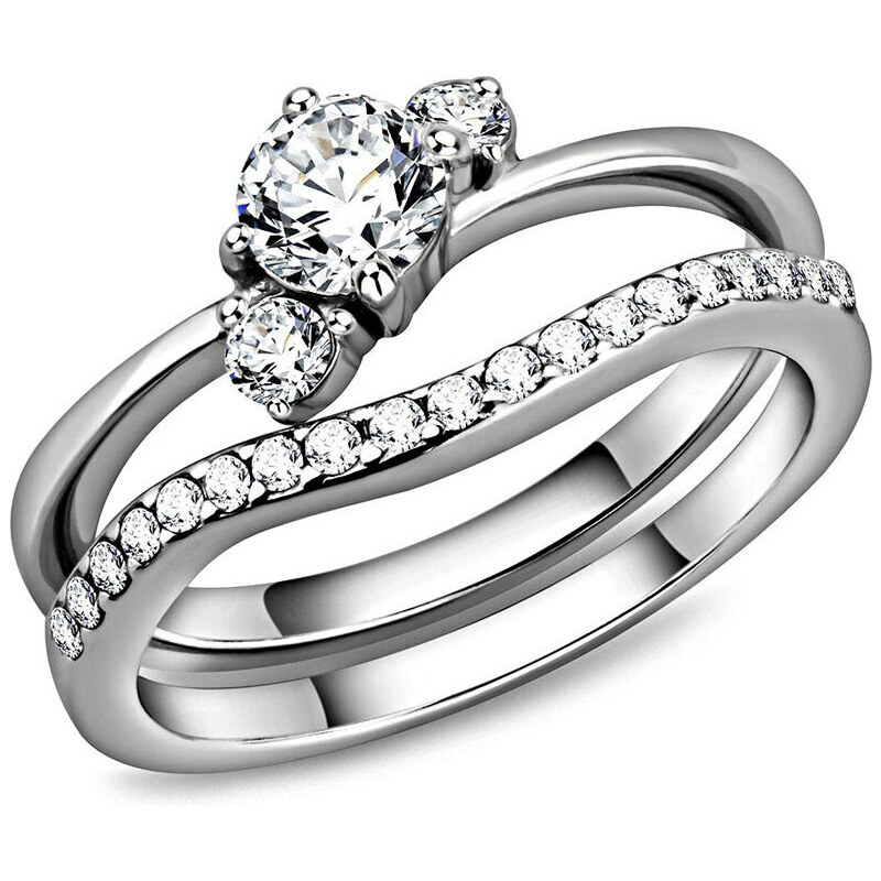 Set dámskych prsteňov z chirurgickej ocele GUINEVERE 48249885