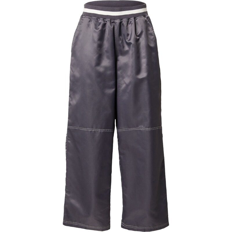 TOPSHOP Plisované nohavice tmavosivá / biela 48603056